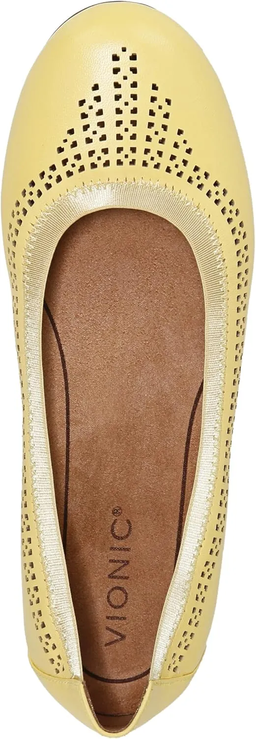 Vionic Women’s Spark Whisper Ballet Flat- Supportive Ladies Shoes That Include Three-Zone Comfort with Orthotic Insole Arch Support, Medium Fit Flat Shoes for Women