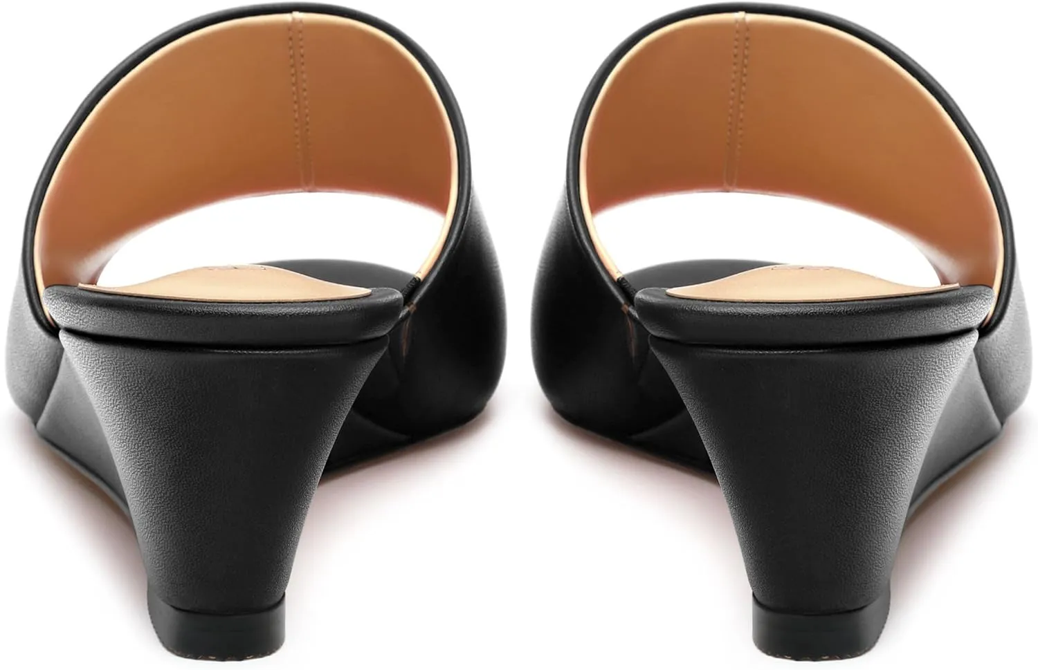 Wedge Sandals for Women Open Toe Wedge Heels Womens Matte High Heel Sandal Round Toe Heeled Wedge Sandals Slip on Casual shoes 2 inch