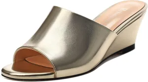Wedge Sandals for Women Open Toe Wedge Heels Womens Matte High Heel Sandal Round Toe Heeled Wedge Sandals Slip on Casual shoes 2 inch
