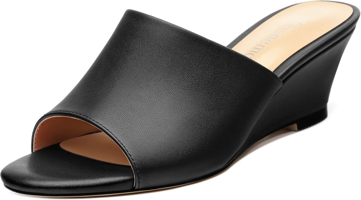 Wedge Sandals for Women Open Toe Wedge Heels Womens Matte High Heel Sandal Round Toe Heeled Wedge Sandals Slip on Casual shoes 2 inch