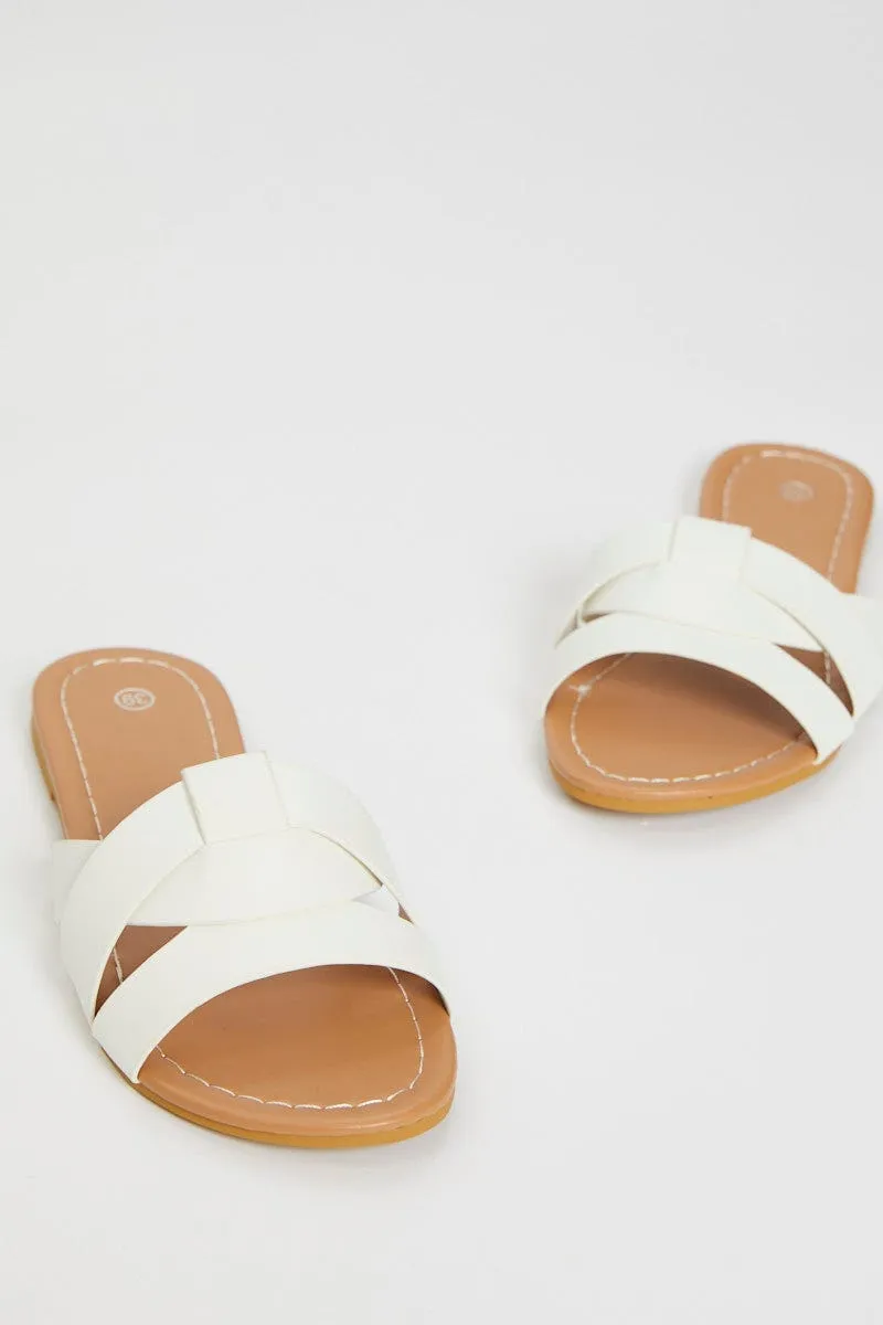 White Cut Out Flat Sliders