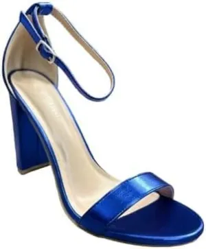 Wild Diva Women's Single Band Chunky Heel Sandal with Ankle Strap Morris-01, 12