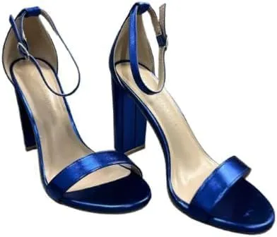 Wild Diva Women's Single Band Chunky Heel Sandal with Ankle Strap Morris-01, 12