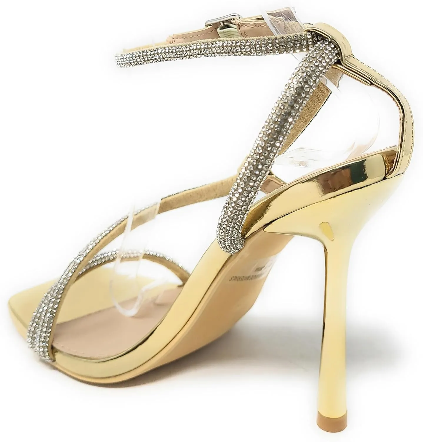 Wild Diva Women's Square Toe Rhinestone Embellished Straps Formal Stiletto High Heels Narala-07