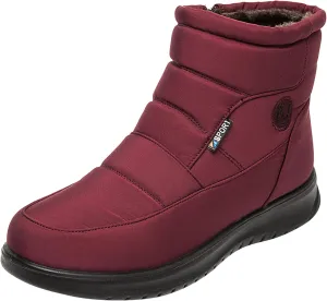 Winter Shoes Womens Ankle Boots Ladies Snow Boots Winter Warm Fur Lined Booties Thickening Zip Flat Outdoor Booties Anti-slip