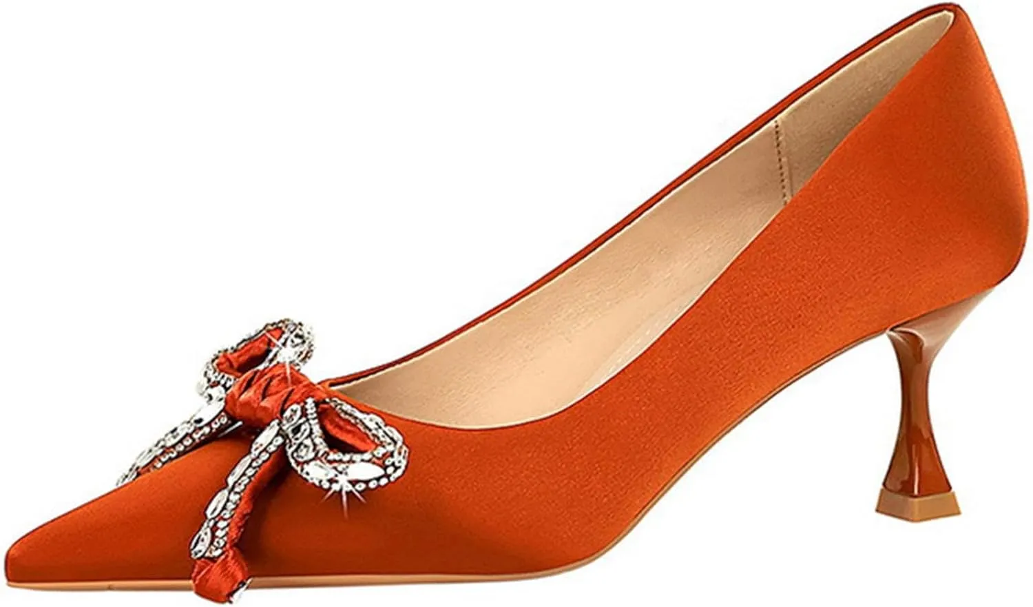 Women Sandal Bow Wedding Party Dress Shoes Stiletto Heel Pointed Toe Slip On Sandal Summer Comfortable Casual Shoes