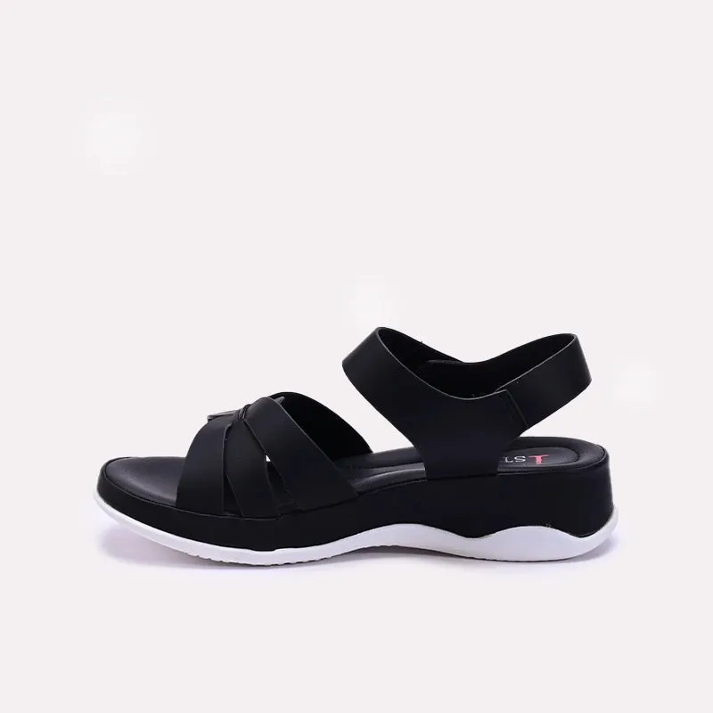 Womens Black Comfy Casual Sandals 0421561