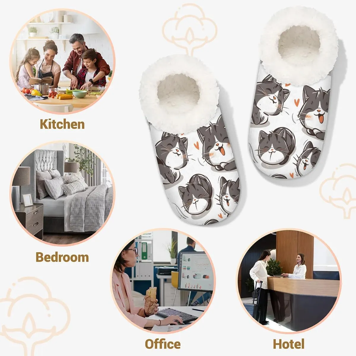 Women's Fuzzy Slippers Fluffy Winter House Shoes for Women Men Indoor and Outdoor Bedroom Shoes Warm Comfy Home Slippers