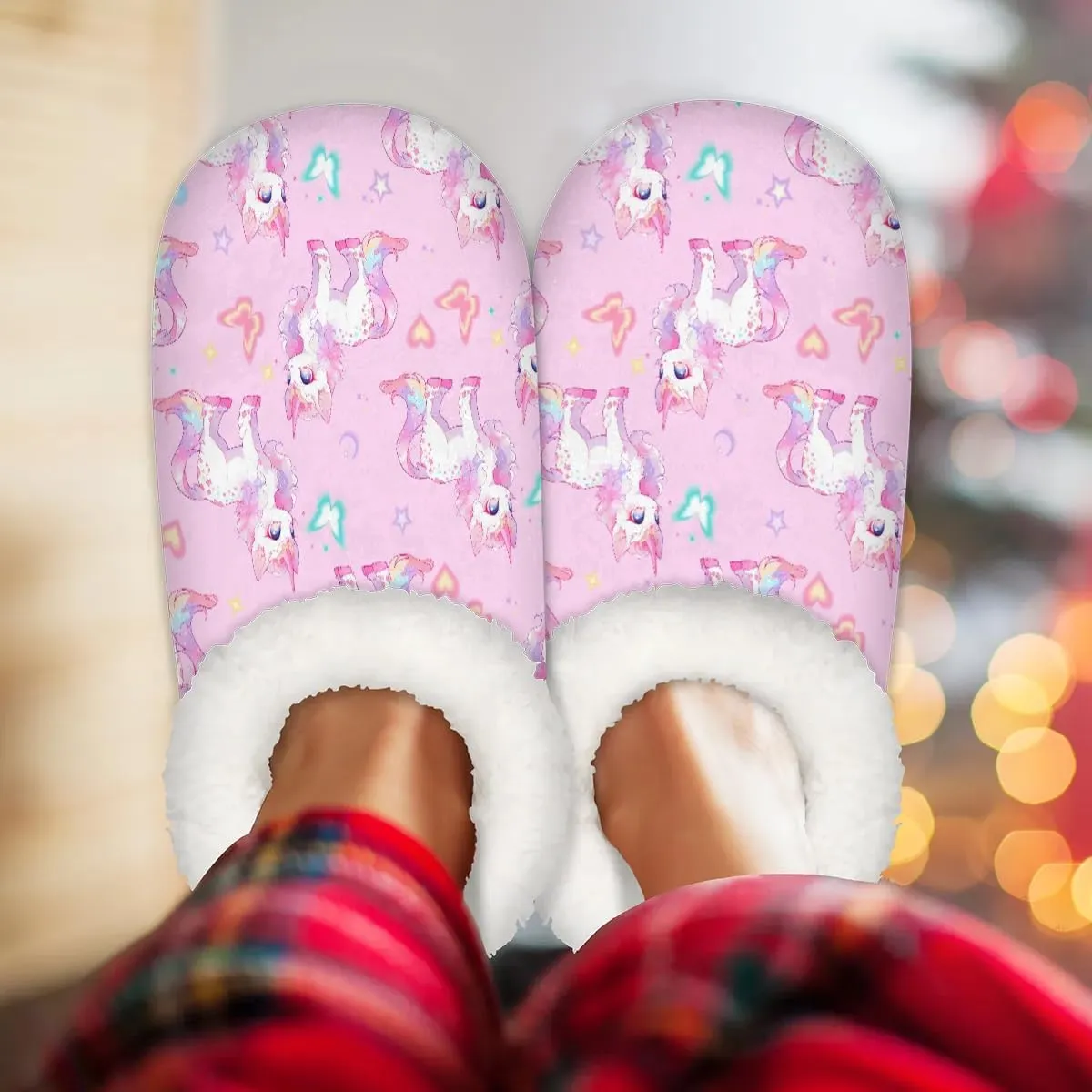 Women's Fuzzy Slippers Fluffy Winter House Shoes for Women Men Indoor and Outdoor Bedroom Shoes Warm Comfy Home Slippers