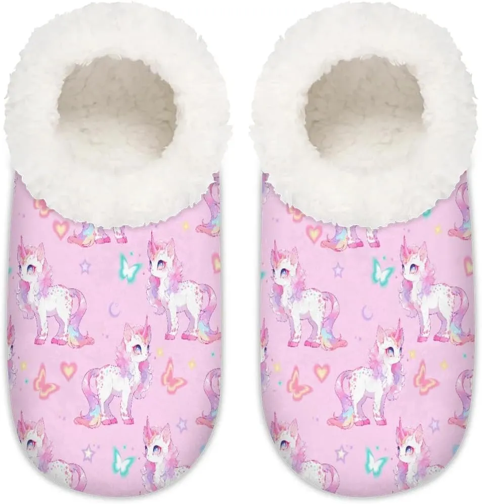 Women's Fuzzy Slippers Fluffy Winter House Shoes for Women Men Indoor and Outdoor Bedroom Shoes Warm Comfy Home Slippers