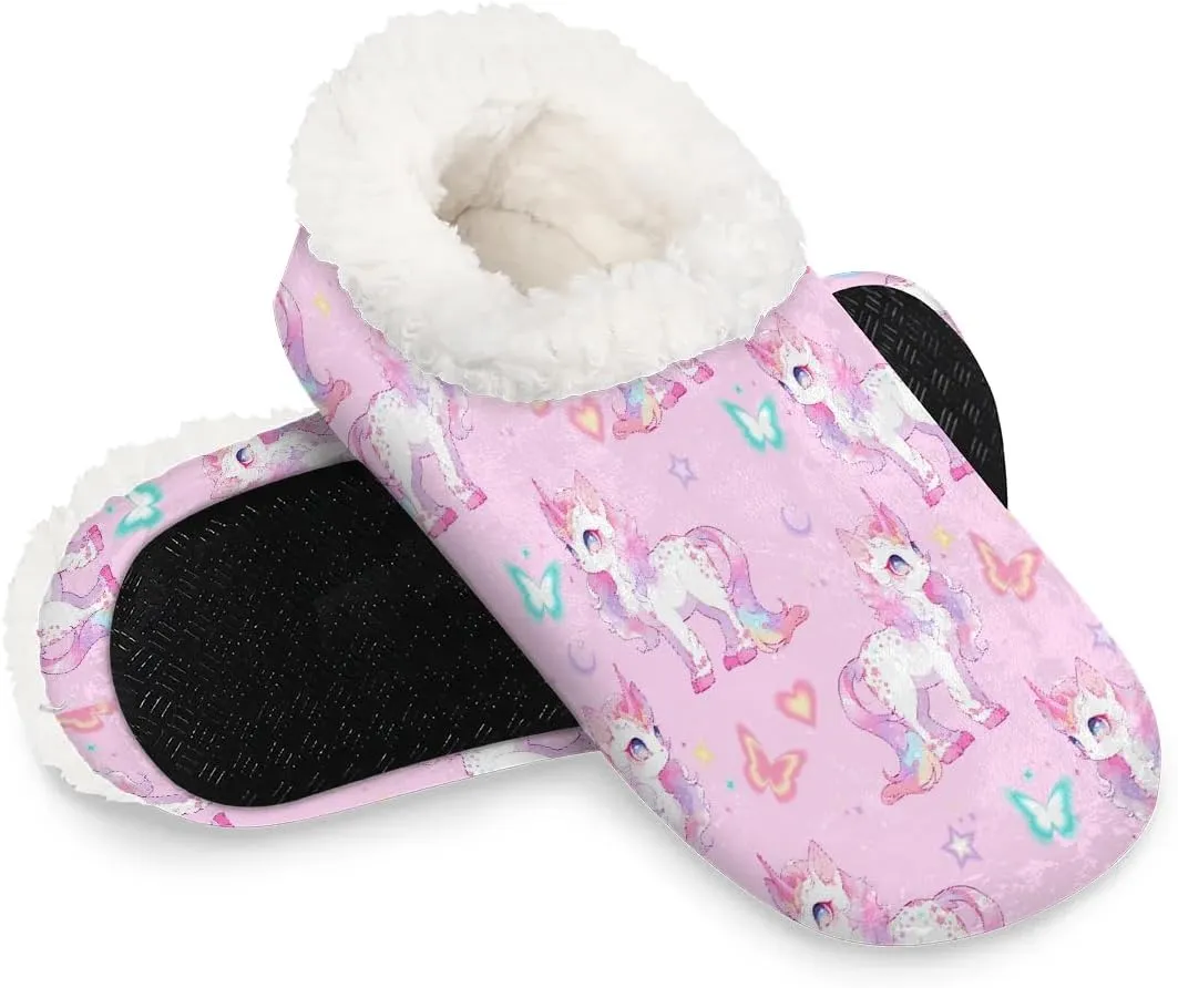 Women's Fuzzy Slippers Fluffy Winter House Shoes for Women Men Indoor and Outdoor Bedroom Shoes Warm Comfy Home Slippers