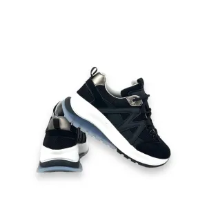 Women's Mafy Black Comfort Sole Daily Walking Sneaker 4 Cm