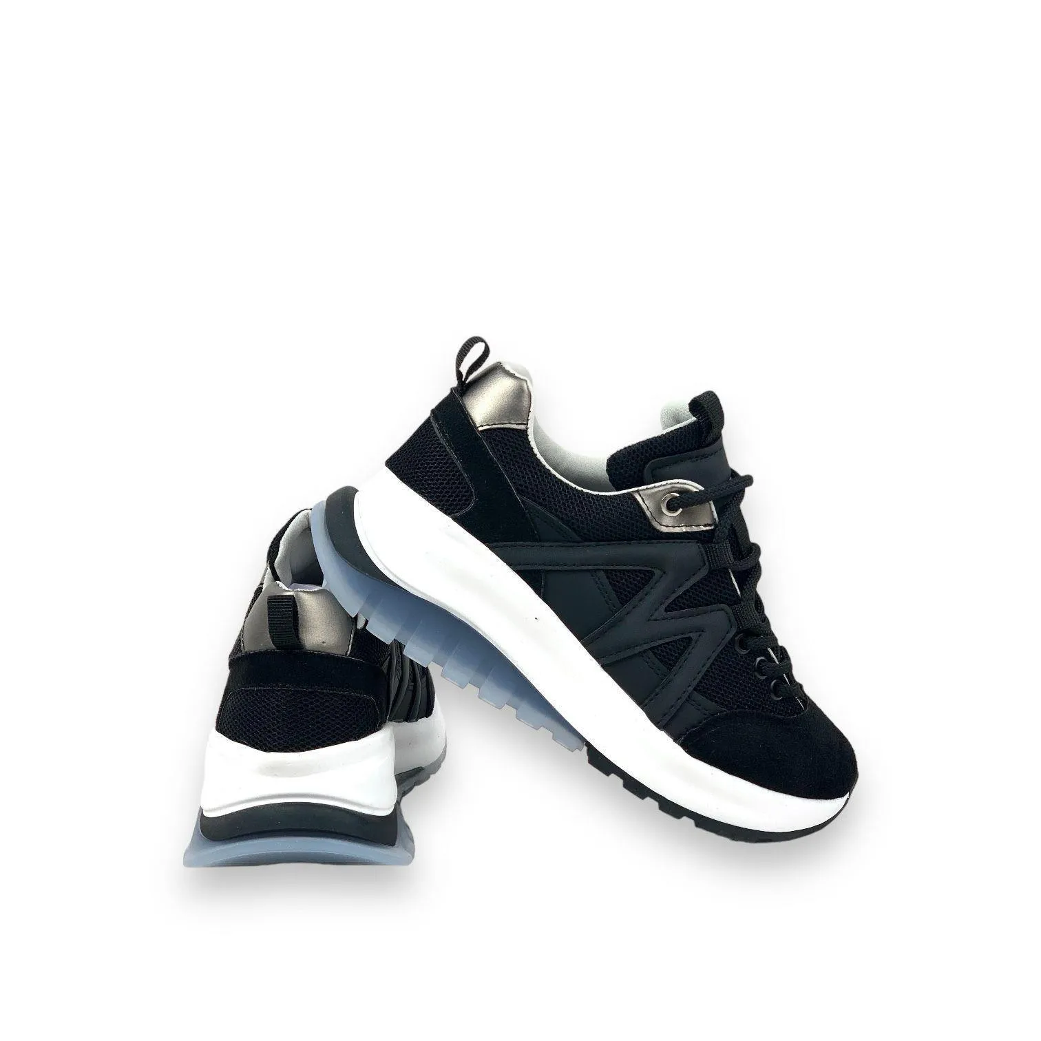 Women's Mafy Black Comfort Sole Daily Walking Sneaker 4 Cm