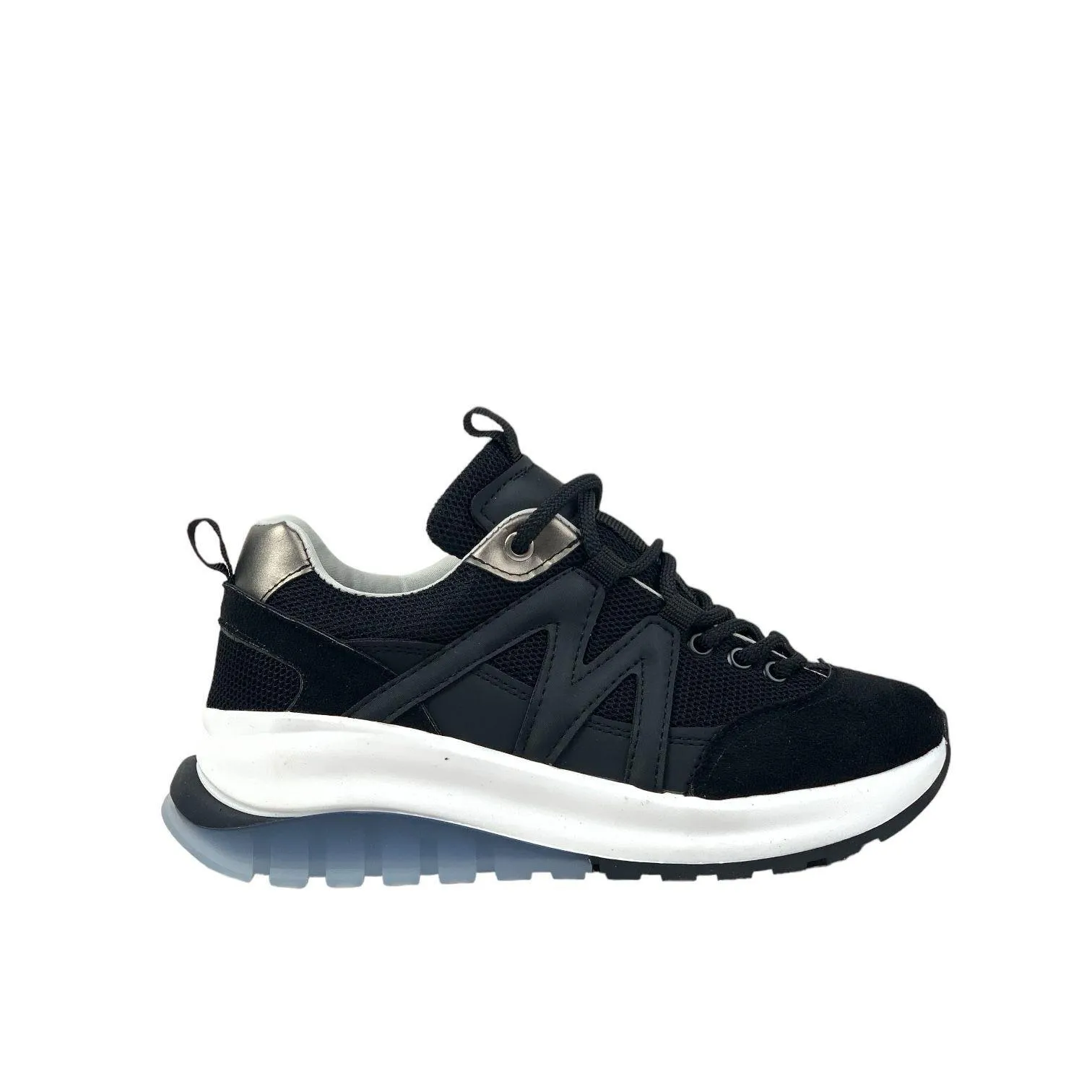 Women's Mafy Black Comfort Sole Daily Walking Sneaker 4 Cm