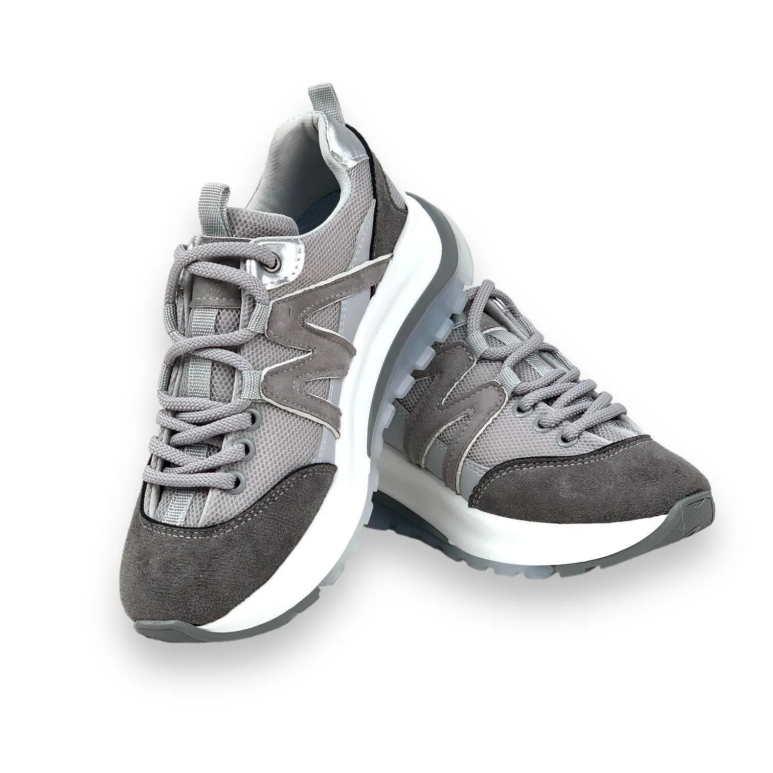 Women's Mafy Gray Comfort Sole Daily Walking Sneaker 4 Cm