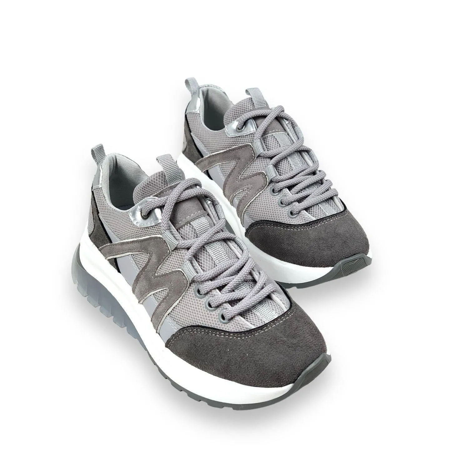 Women's Mafy Gray Comfort Sole Daily Walking Sneaker 4 Cm