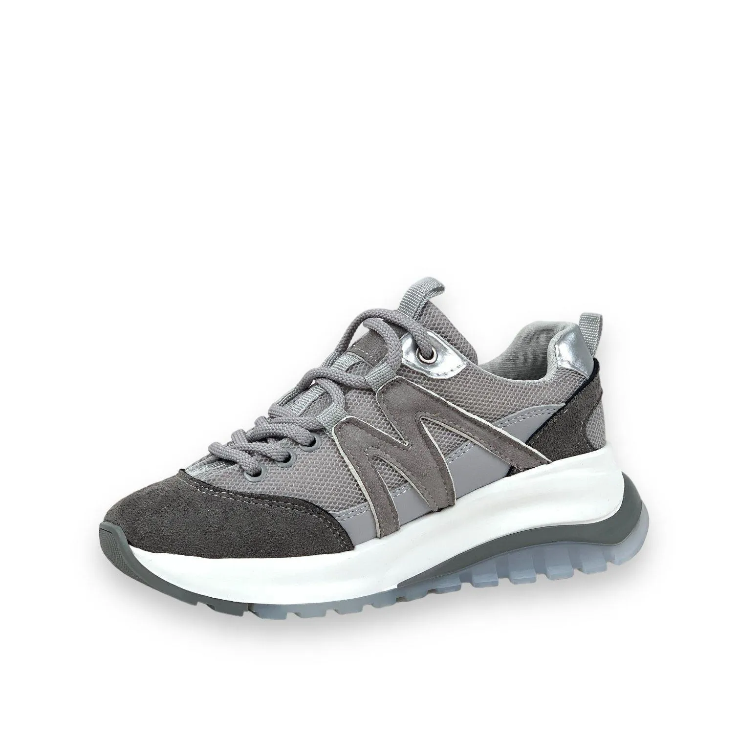 Women's Mafy Gray Comfort Sole Daily Walking Sneaker 4 Cm