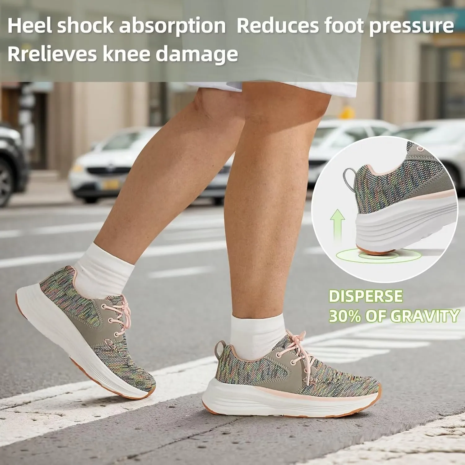 Women's Orthopedic Fashion Sneakers with Arch Support: Comfortable Cushion Flat Feet Shoes for Plantar Fasciitis, Orthotic Supportive Casual Thick Sole Sneakers for Ankle and Foot Pain Relief