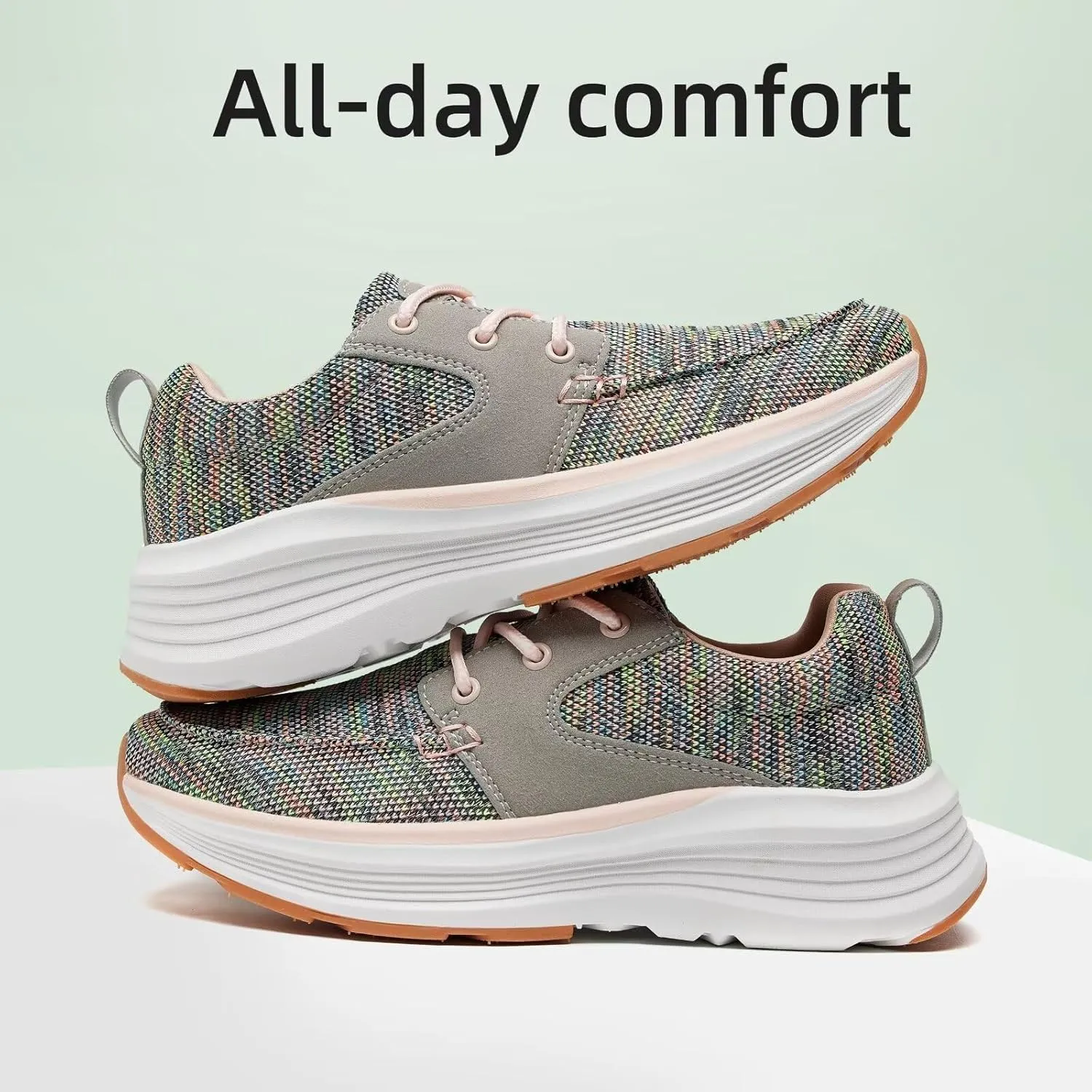 Women's Orthopedic Fashion Sneakers with Arch Support: Comfortable Cushion Flat Feet Shoes for Plantar Fasciitis, Orthotic Supportive Casual Thick Sole Sneakers for Ankle and Foot Pain Relief