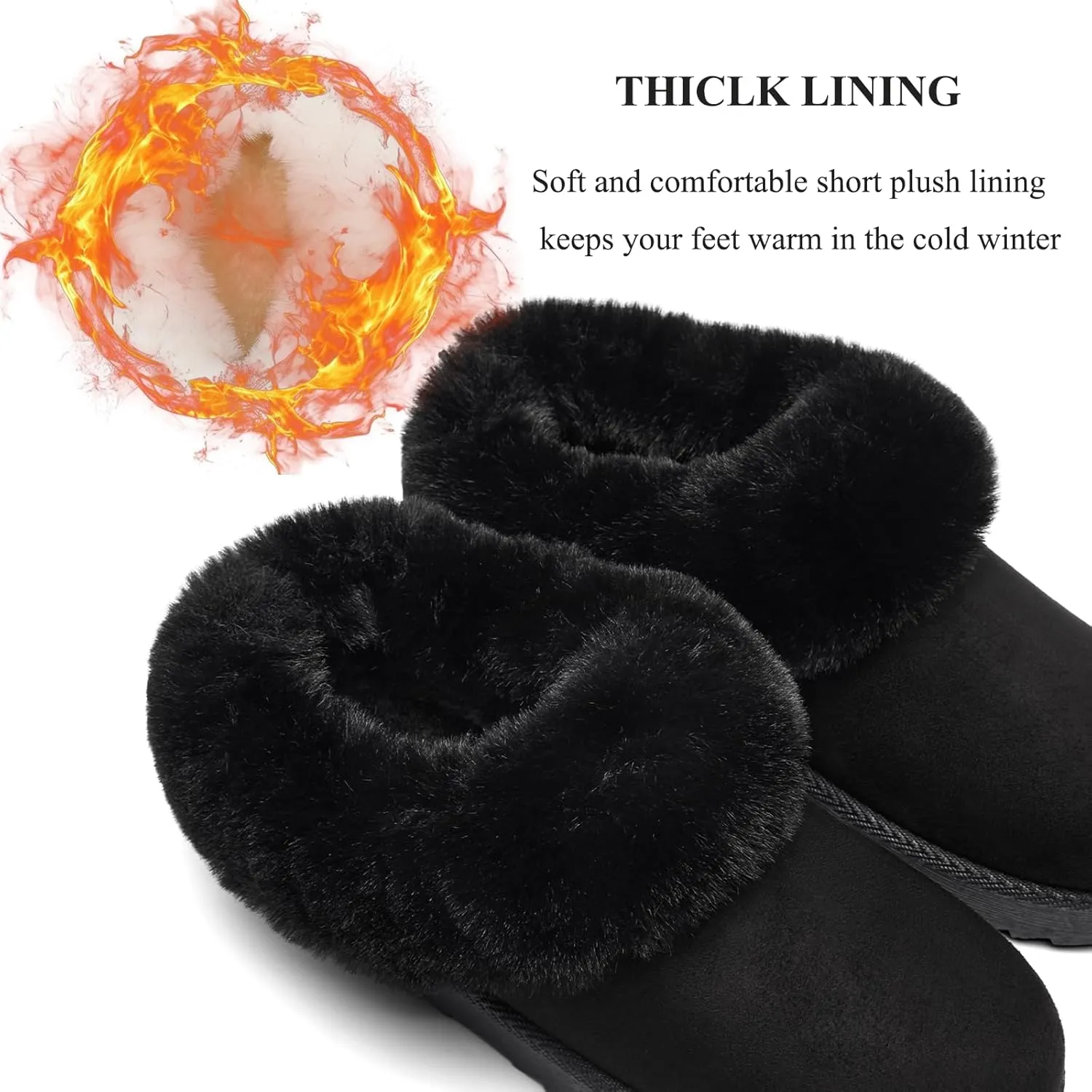 Women's Slippers Platform Mini Boots Anti-Slip Boot For Outdoor Short Ankle Boot Fur Fleece Lined Sneakers House slippers