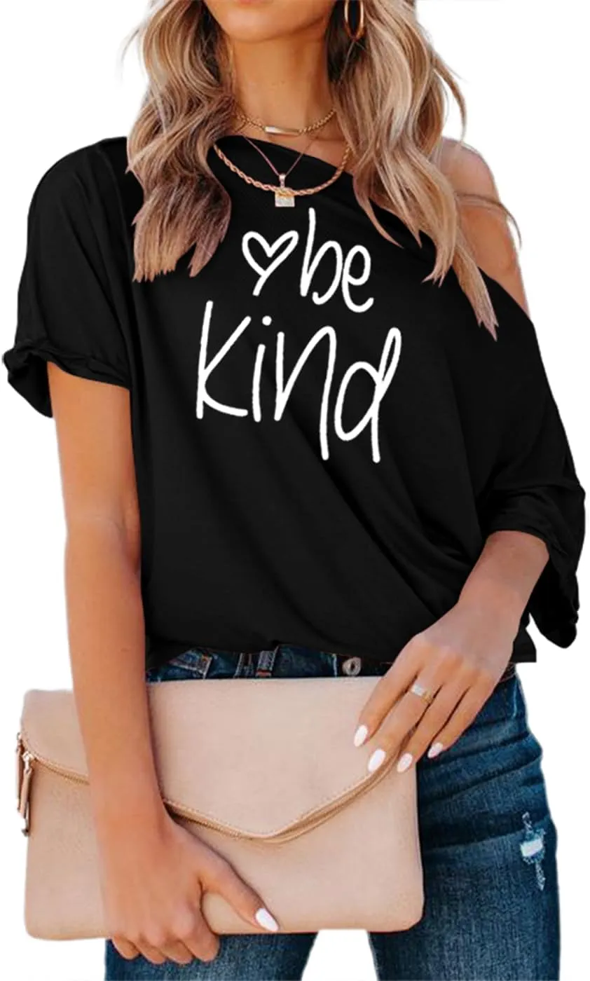 Womens Summer Off The Shoulder Shirts Casual Sexy Short Sleeve Tops Trendy Casual Loose Oversized Blouses Tshirt Tunic