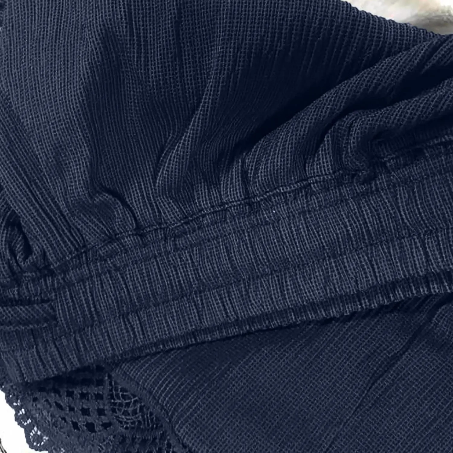 Womens Summer Shorts 2024 Plus Size Casual Lace Trim Elastic Waist Drawstring Lounge Shorts Beach Ruffle Flowy Shorts