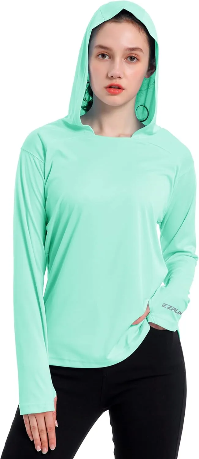 Women's UPF 50  UV Sun Protection Hoodie Shirt Dry Fit SPF Long Sleeve Sun Shirt Outdoor Performance Fishing Hiking Shirts