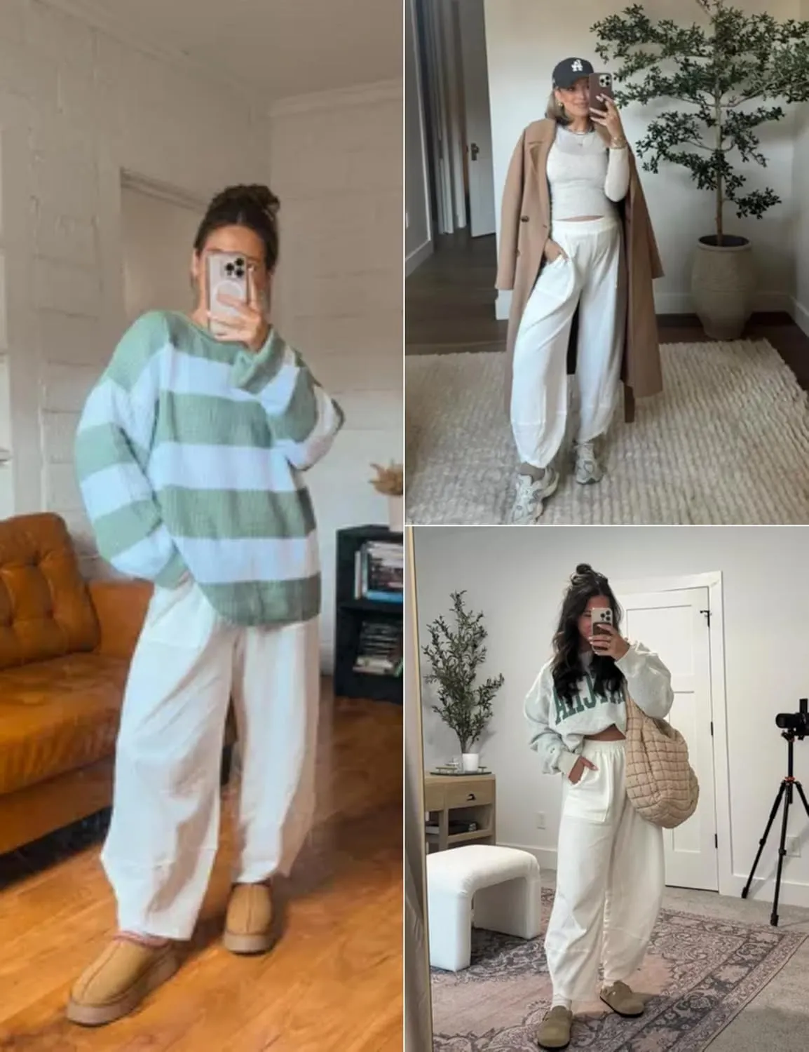 Xiaoxuemeng Womens Baggy Wide Leg Pants Casual Elastic Waisted Palazzo Harem Pants with Pockets