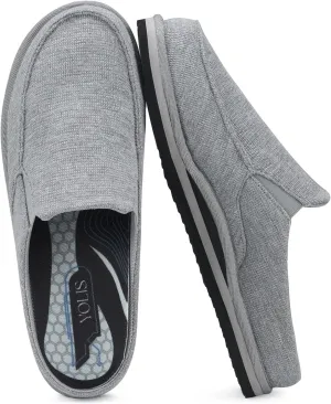 Yolis Men's Slippers with Arch Support Moccasin Clog House Shoes Breathable Waffle Knit Lightweight Non Slip Indoor Outdoor Home Shoes Size 8-14