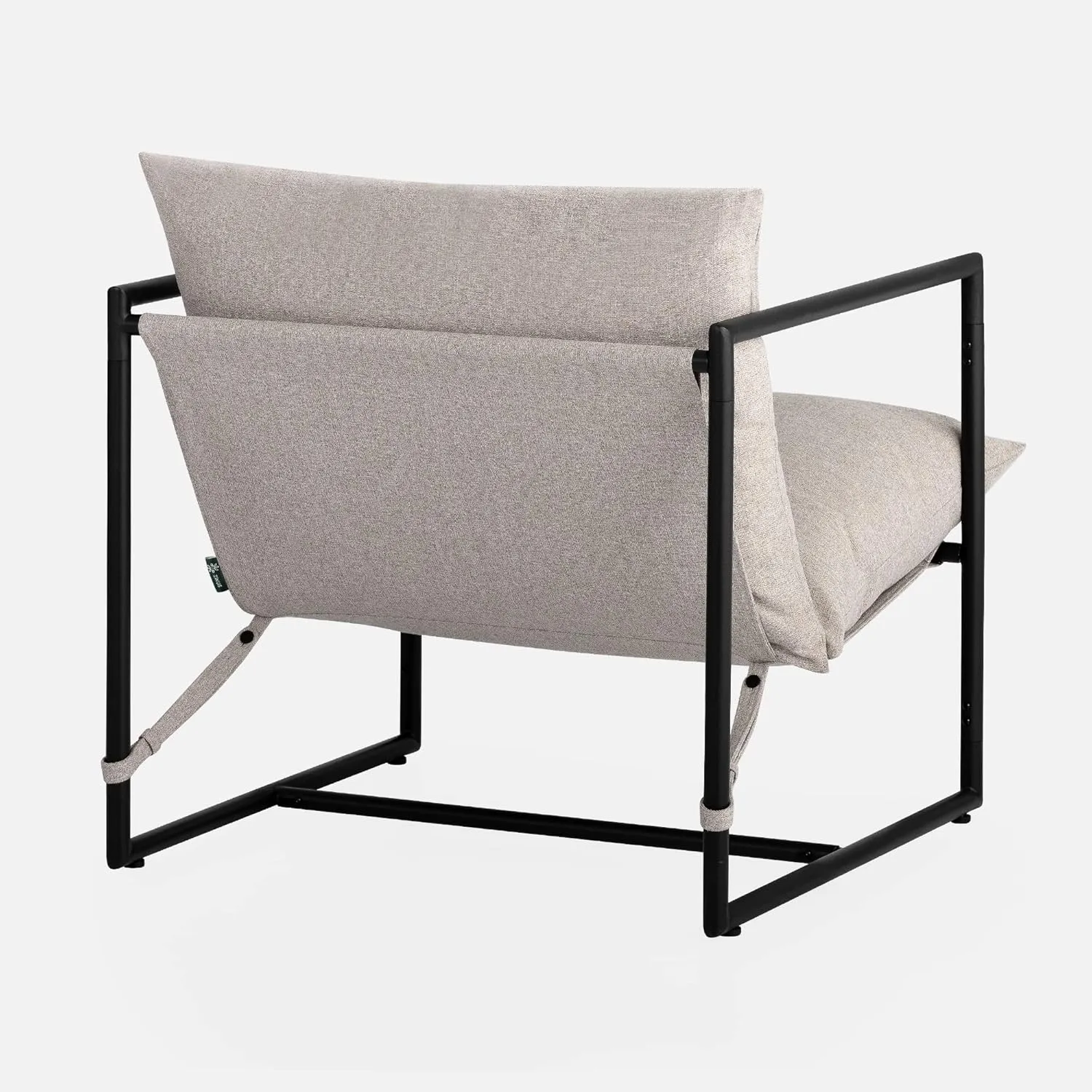 ZINUS Aidan Sling Accent Chair, Pack of 2, Metal Framed Armchair with Shredded Foam Cushioning, Oatmeal