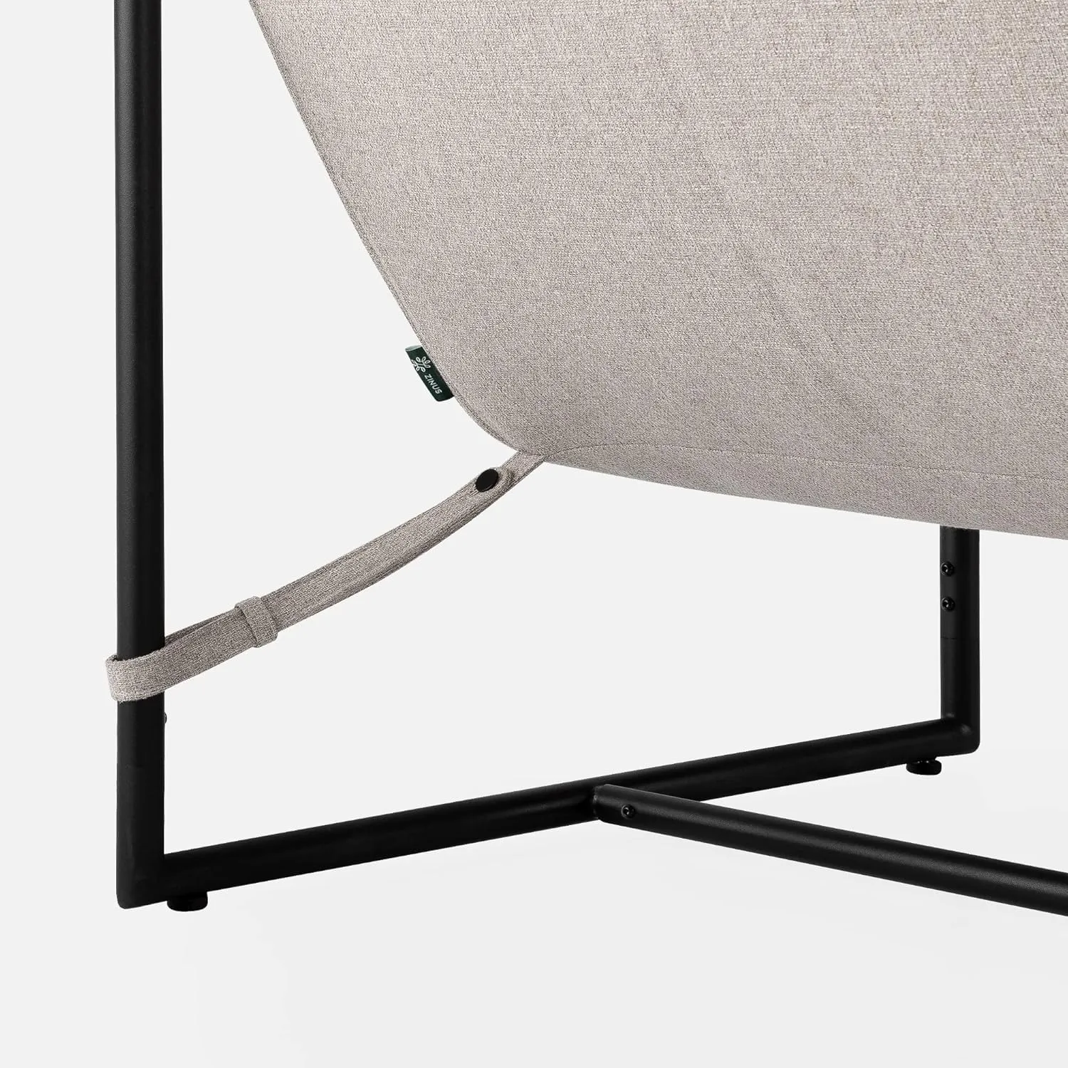 ZINUS Aidan Sling Accent Chair, Pack of 2, Metal Framed Armchair with Shredded Foam Cushioning, Oatmeal