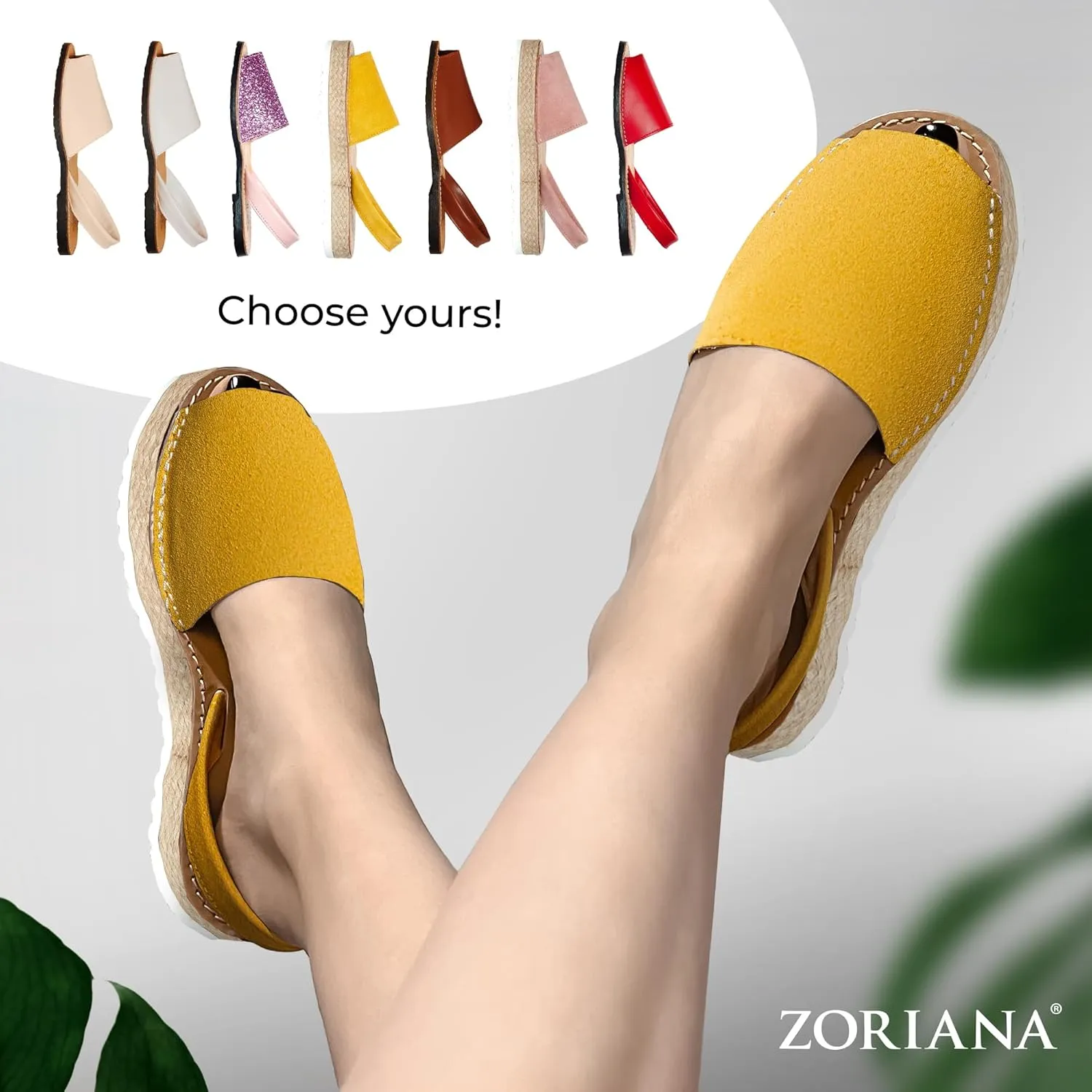 ZORIANA® Sandals for Women Handmade Leather, Dressy, Comfortable Sling Back Shoes Flat - Fashion Exclusively Made in Spain - Avarca Summer Trending Slingback Shoes 2023, 100% Spanish Genuine Leather